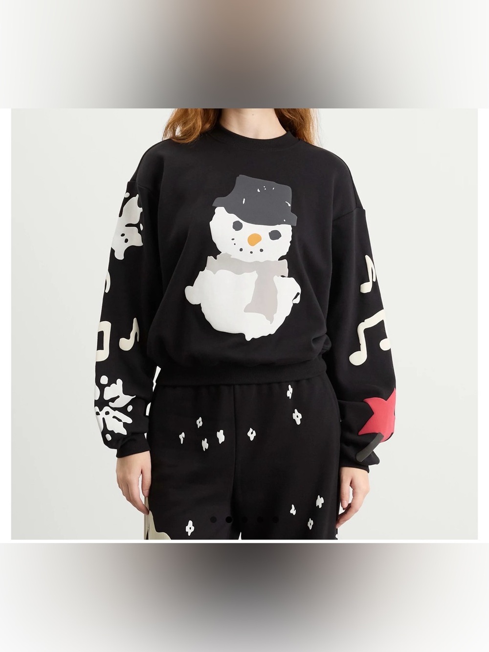 CPF COTTON FLEECE CLASSIC CREWNECK 
ТP-SCL-10931W ONYX SNOWMAN PRINT SIZE:
3X